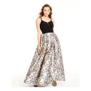 MORGAN & CO Womens Fit + Flare Dress Beige Spaghetti Strap Formal Juniors 0